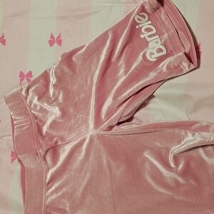 Women's Barbie x Forever 21 velour biker shorts